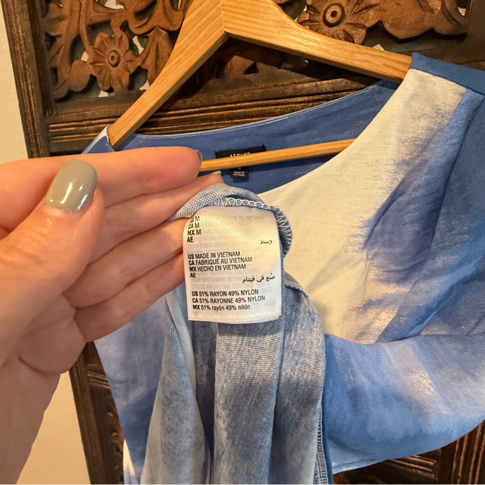 Alfani Blue & White Tie-Side Sleeveless Top - Picture 5 of 5